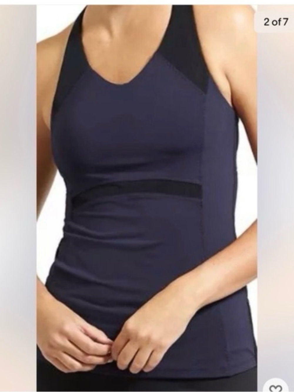 Athleta Navy and Black Performance Tank Top